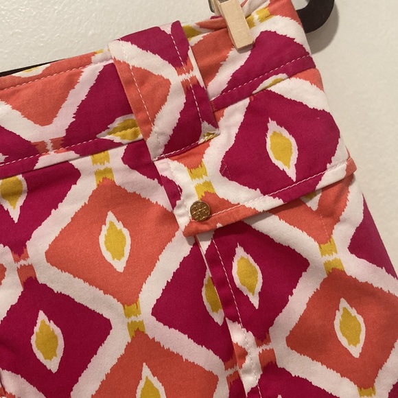 Tory Burch Pink, Coral, and White Zip Cotton Skirt with Pockets Size 4 - Picture 7 of 11